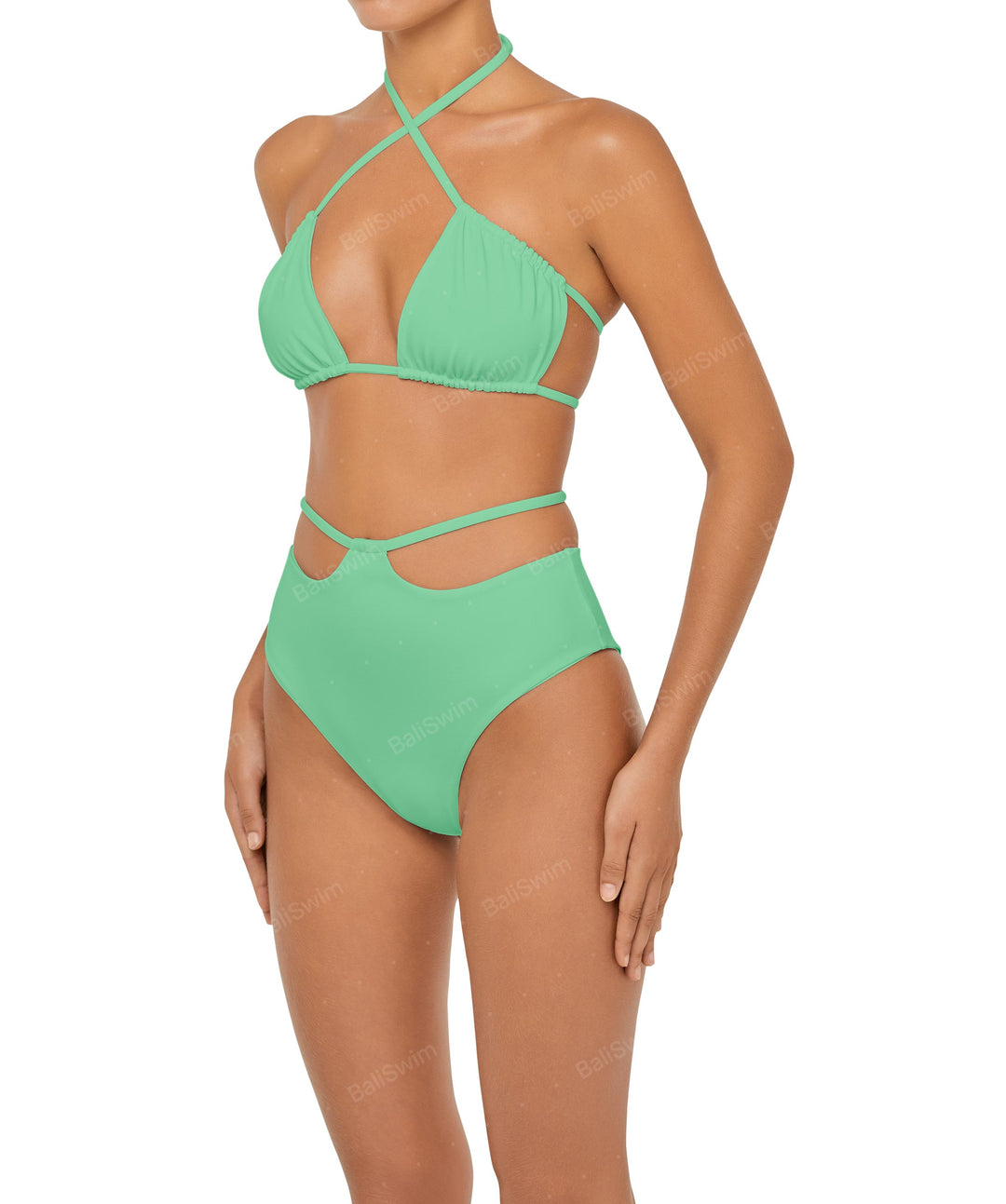 BSWS-B93 High Rise Waist Strap Bikini Bottom