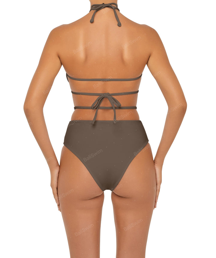 BSWS-B93 High Rise Waist Strap Bikini Bottom