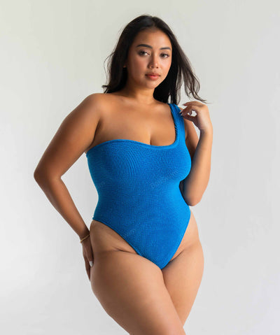 One Shoulder Swimsuit Color Blue by Bali Swim