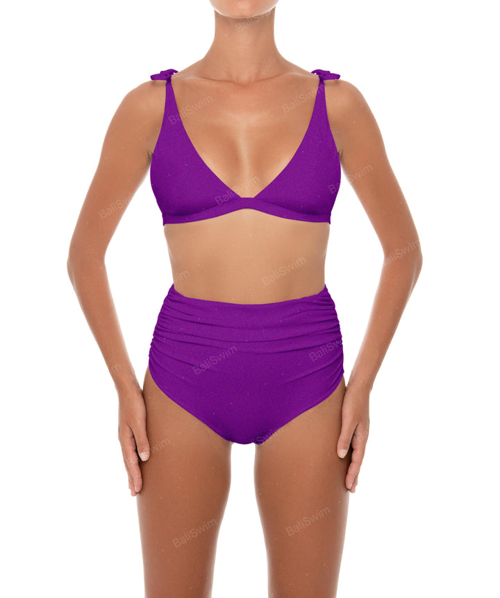 BSWS-B31 Gathered High Rise Bikini Bottom