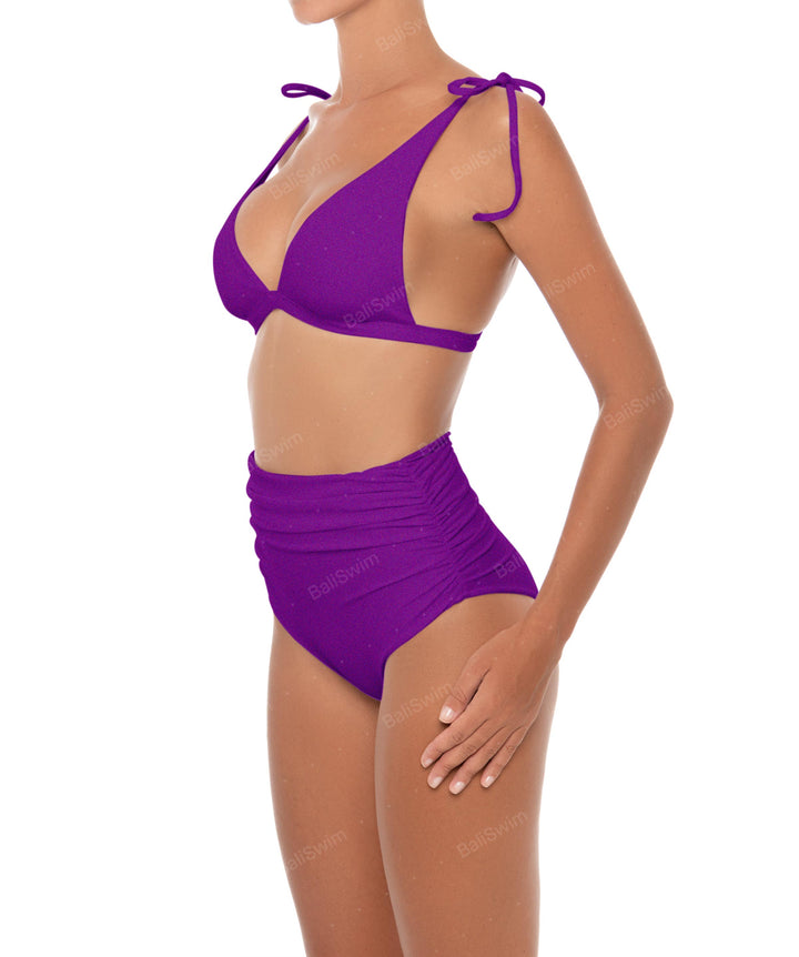 BSWS-B31 Gathered High Rise Bikini Bottom