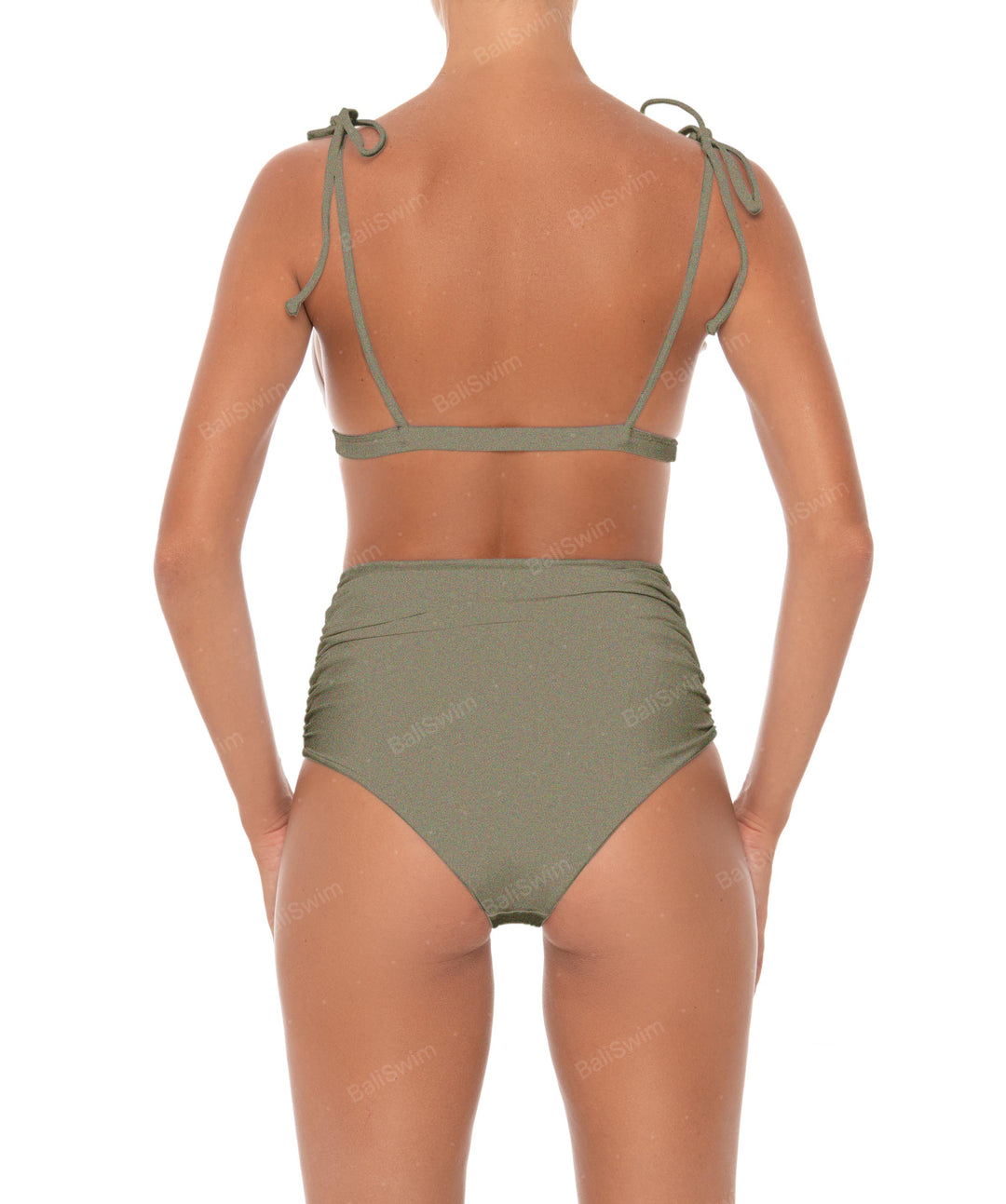 BSWS-B31 Gathered High Rise Bikini Bottom