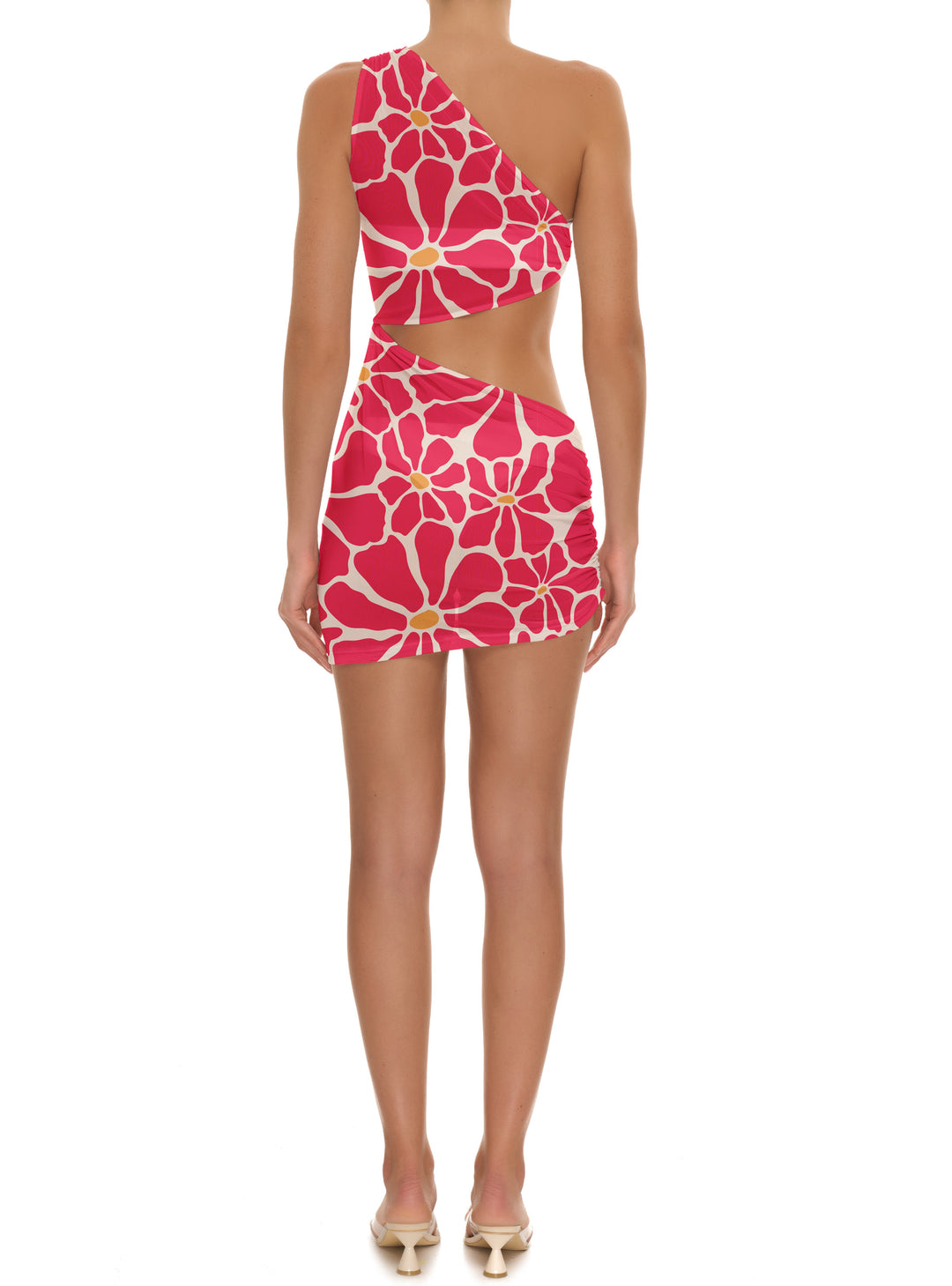 BSWR-D21 One Shoulder Scrunch Mini Dress