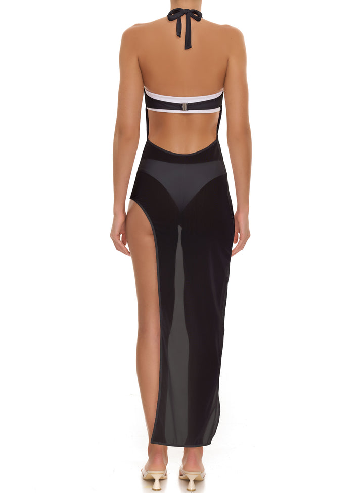 BSWR-D24 Halter O Ring Maxi Dress