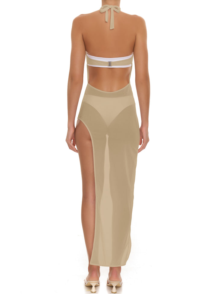 BSWR-D24 Halter O Ring Maxi Dress