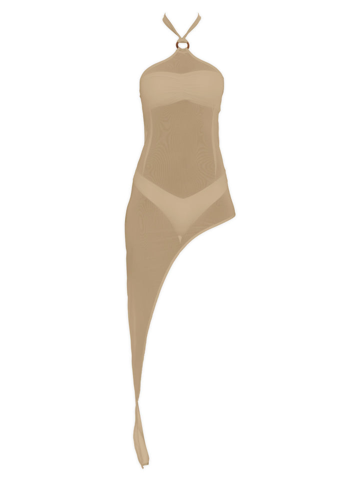BSWR-D24 Halter O Ring Maxi Dress