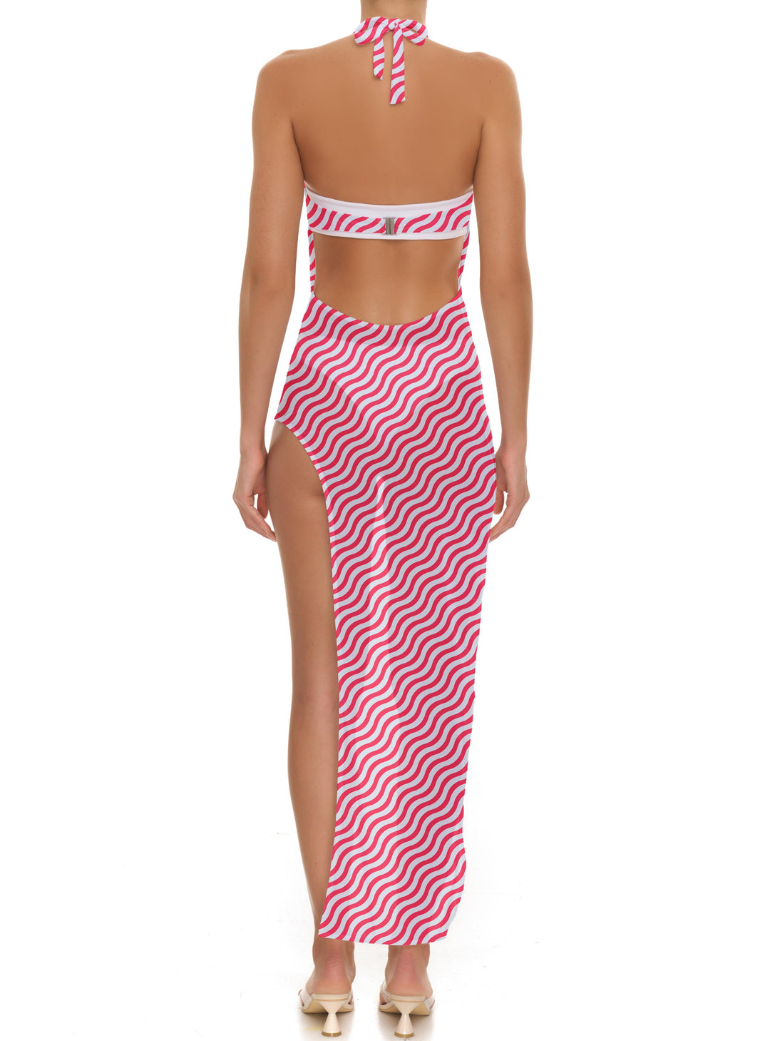 BSWR-D24 Halter O Ring Maxi Dress