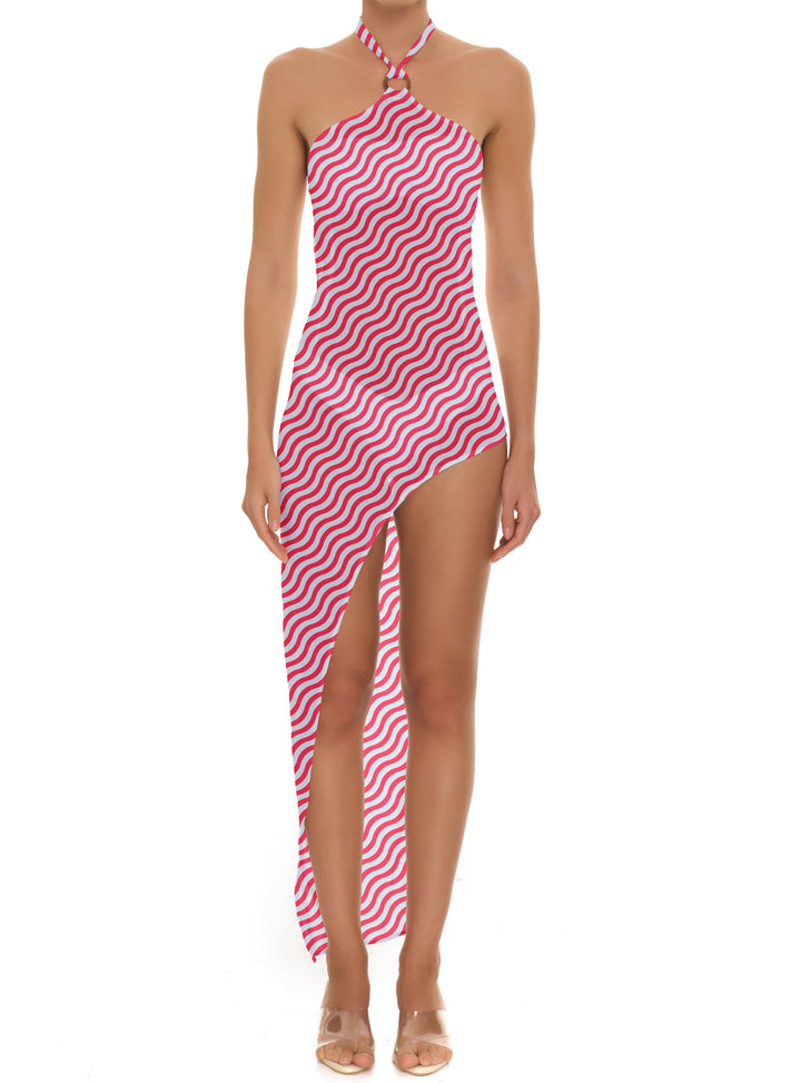 BSWR-D24 Halter O Ring Maxi Dress