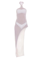 BSWR-D24 Halter O Ring Maxi Dress