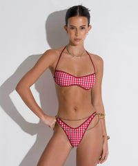 BSWS-T155 Side Tunnel Shirred Bandeau Binded Bikini Top