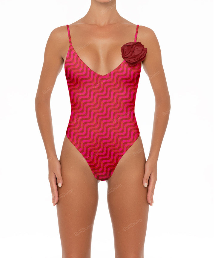 BSWS-S08 Corsage V-Neck One Piece