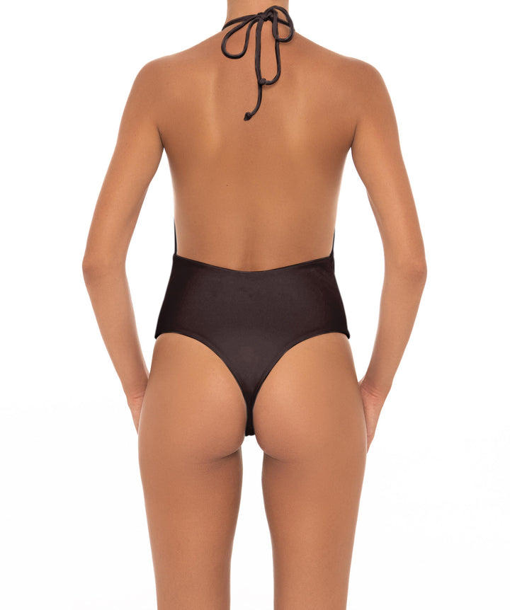 BSWS-S13 Plunge Neck Halter One Piece