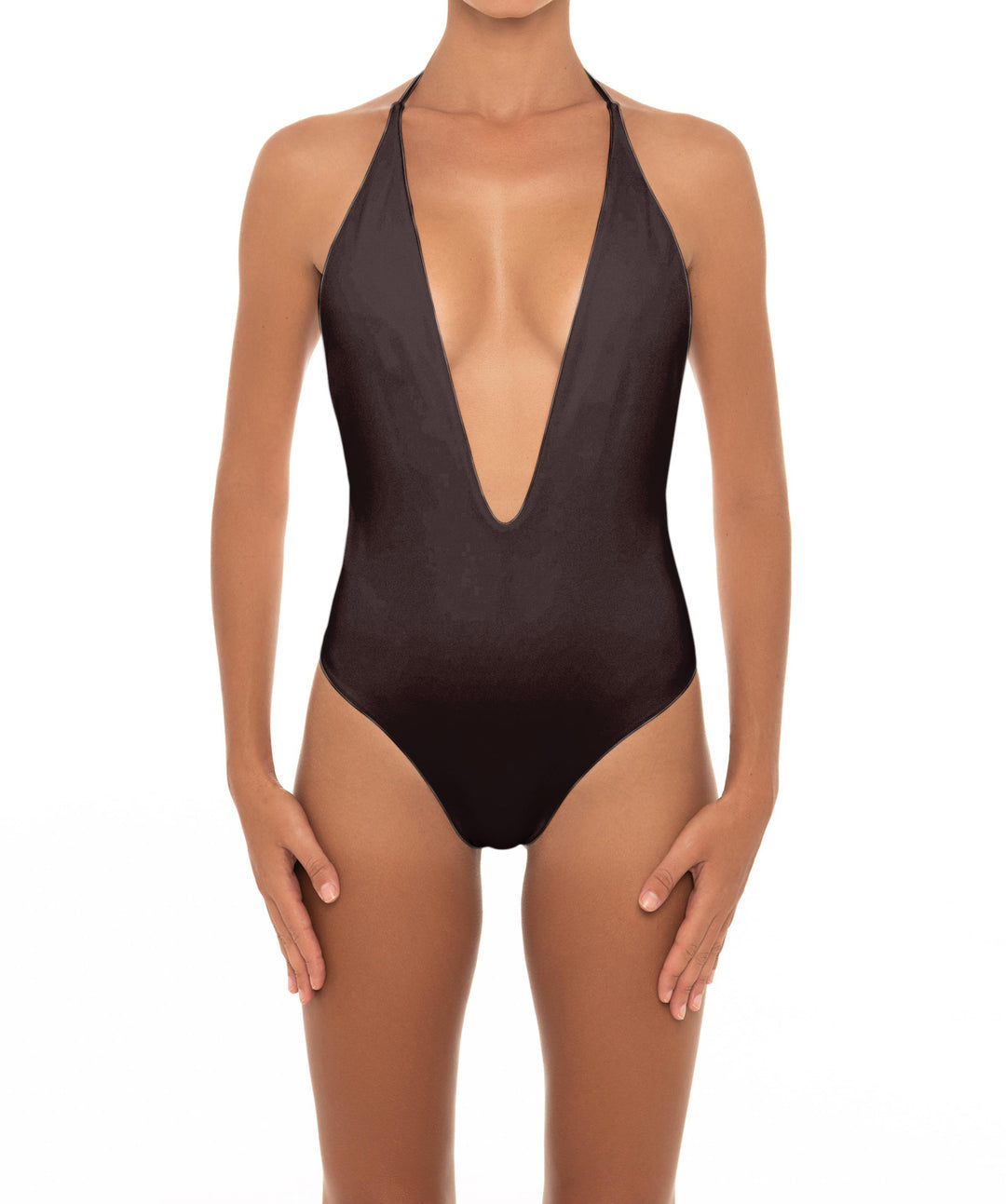 BSWS-S13 Plunge Neck Halter One Piece