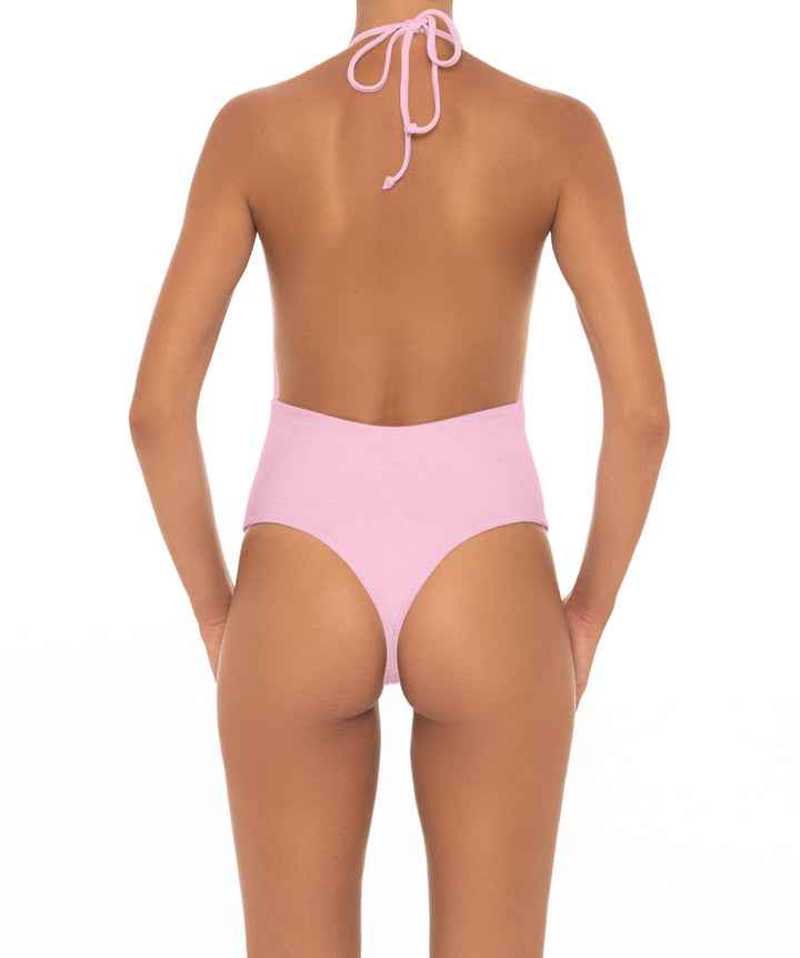 BSWS-S13 Plunge Neck Halter One Piece