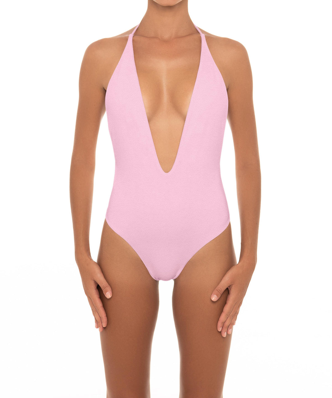 BSWS-S13 Plunge Neck Halter One Piece