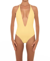 BSWS-S13 Plunge Neck Halter One Piece