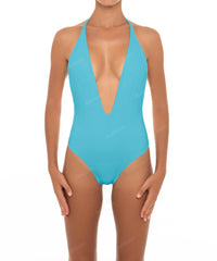 BSWS-S13 Plunge Neck Halter One Piece