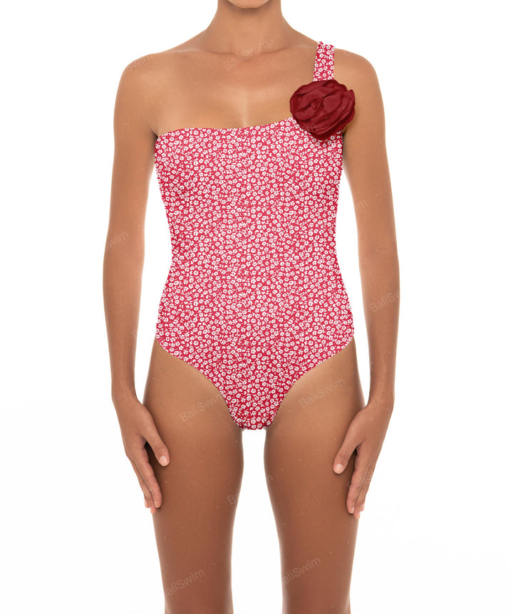 BSWS-S16 Corsage One Shoulder Swimsuit
