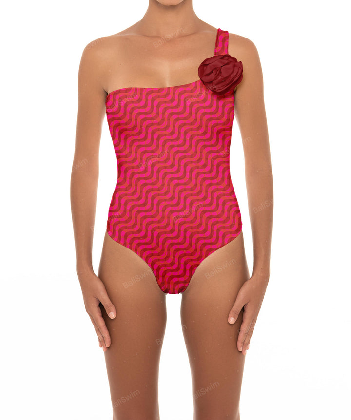 BSWS-S16 Corsage One Shoulder Swimsuit