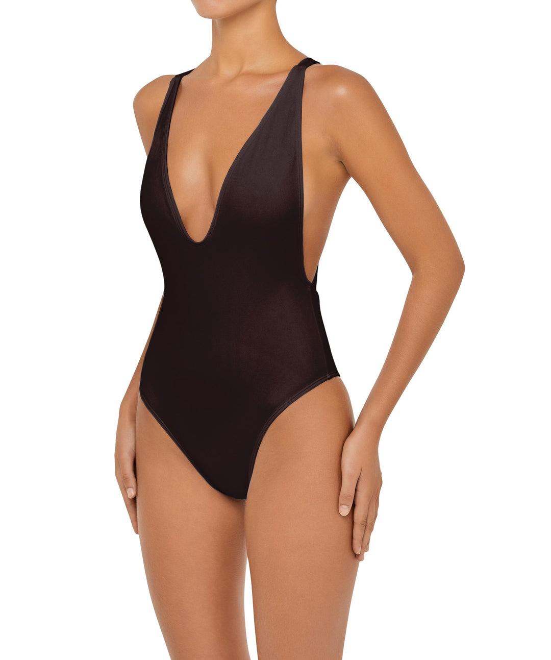 BSWS-S54 Plunge Neck Criss Cross One Piece
