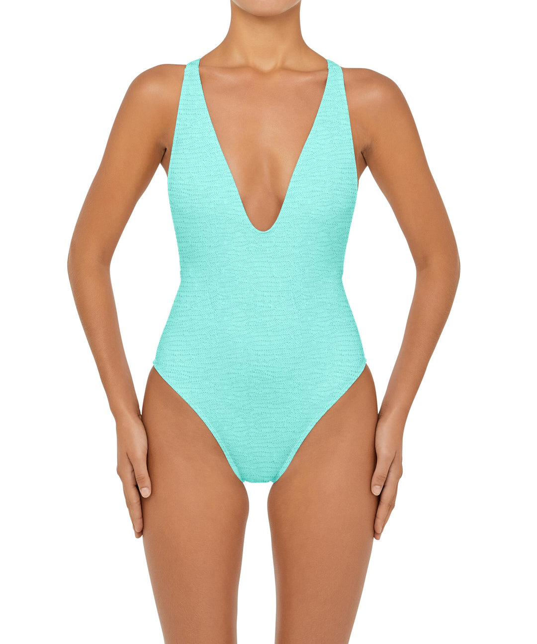 BSWS-S54s Plunge Neck Criss Cross One Piece