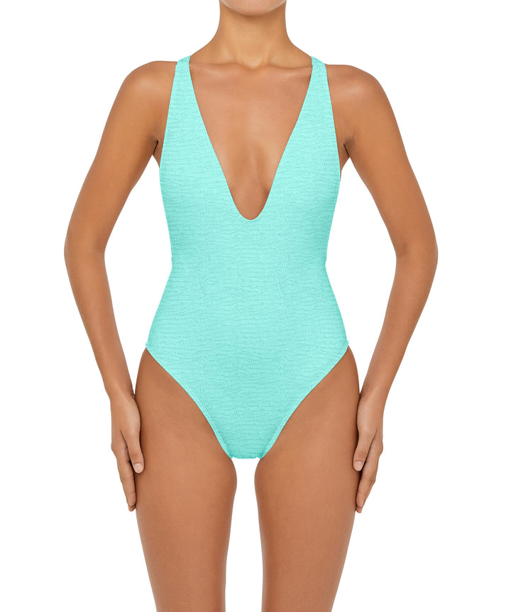 BSWS-S54s Plunge Neck Criss Cross One Piece