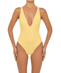 BSWS-S54 Plunge Neck Criss Cross One Piece