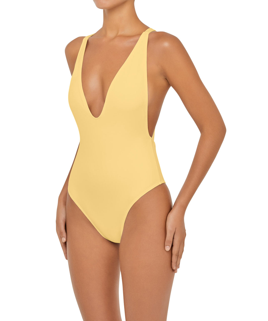 BSWS-S54 Plunge Neck Criss Cross One Piece