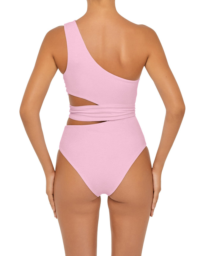 BSWS-S55 Asymmetrical Side Cutout Wrap Around One Piece