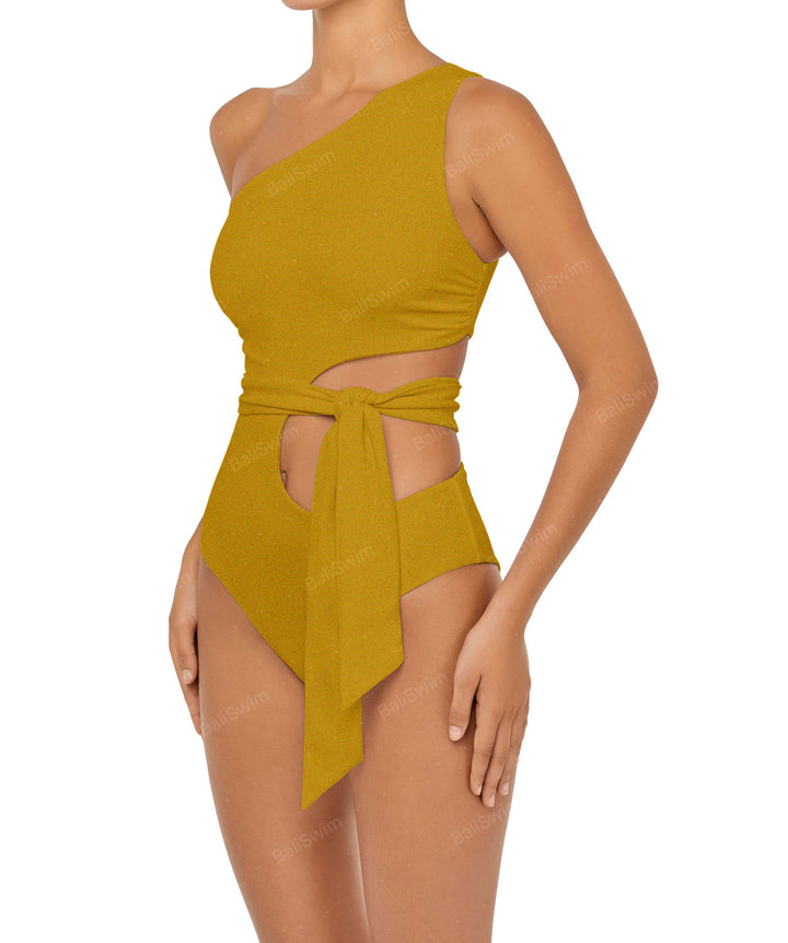 BSWS-S55 Cut Out One Shoulder Swimsuit