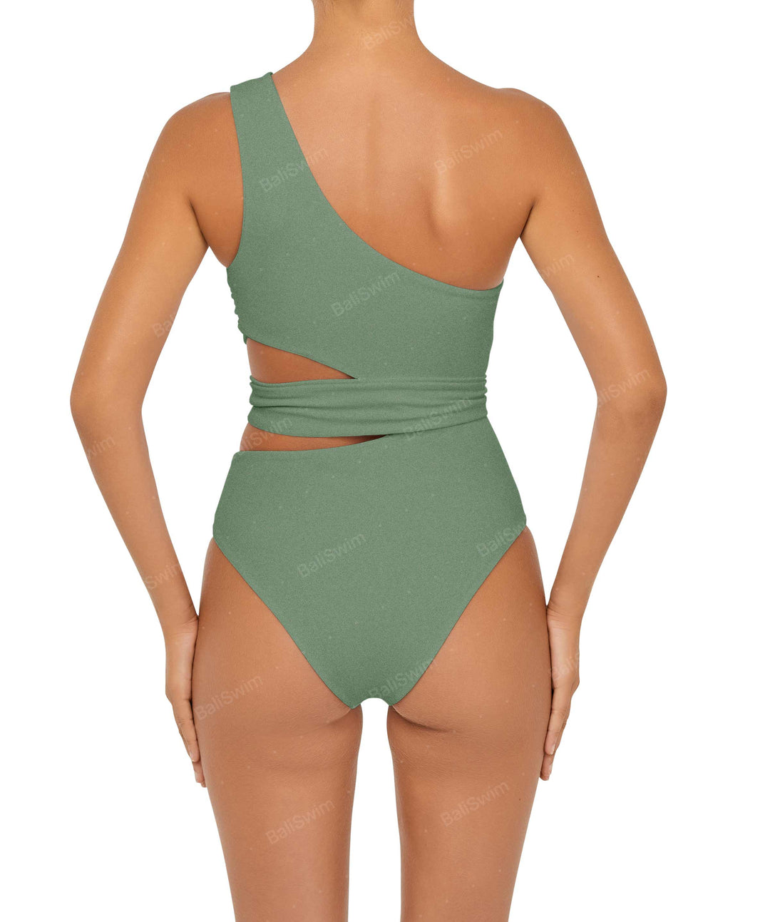 BSWS-S55 Cut Out One Shoulder Swimsuit