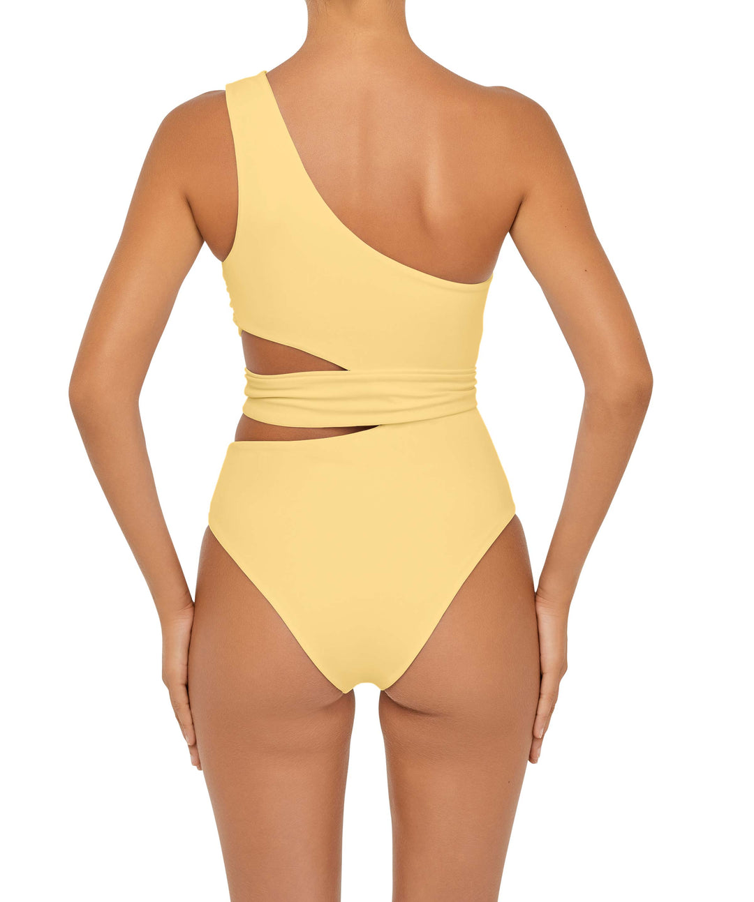 BSWS-S55 Asymmetrical Side Cutout Wrap Around One Piece