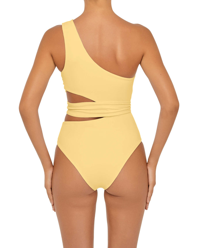 BSWS-S55 Asymmetrical Side Cutout Wrap Around One Piece