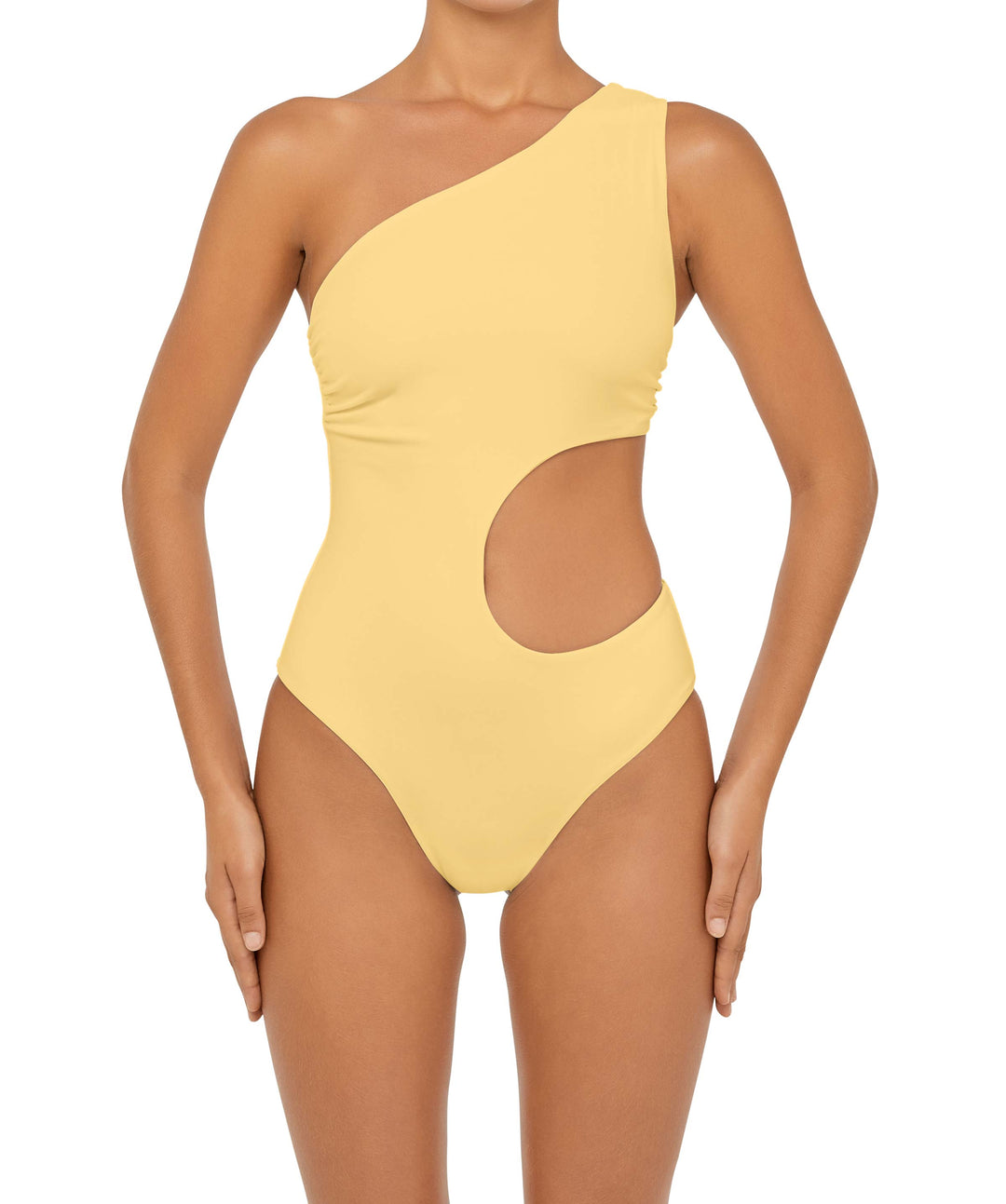 BSWS-S55 Asymmetrical Side Cutout Wrap Around One Piece