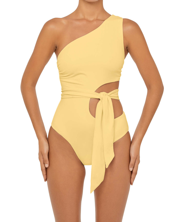BSWS-S55 Asymmetrical Side Cutout Wrap Around One Piece