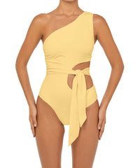 BSWS-S55 Asymmetrical Side Cutout Wrap Around One Piece