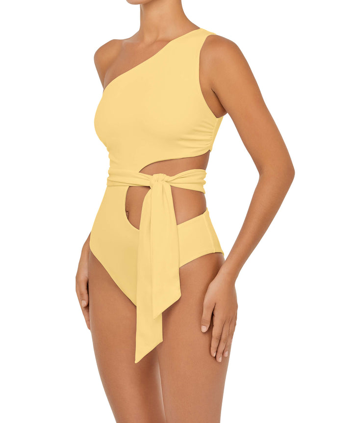 BSWS-S55 Asymmetrical Side Cutout Wrap Around One Piece