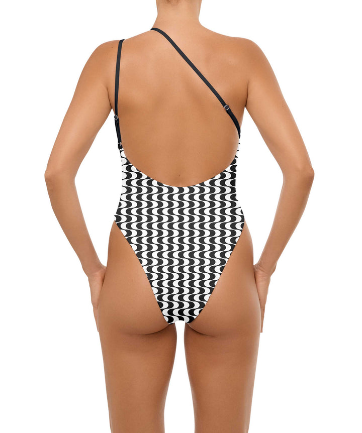 BSWS-S57 Asymmetrical Deep Side Cutout One Piece
