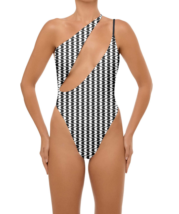 BSWS-S57 Asymmetrical Deep Side Cutout One Piece