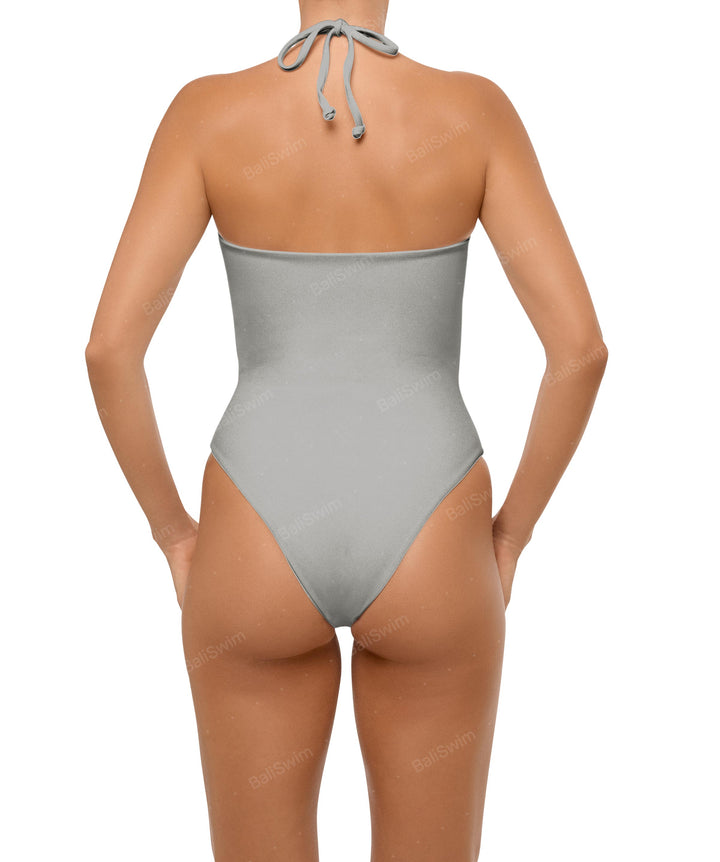 BSWS-S59 Asymmetric Cutout Halter One Piece