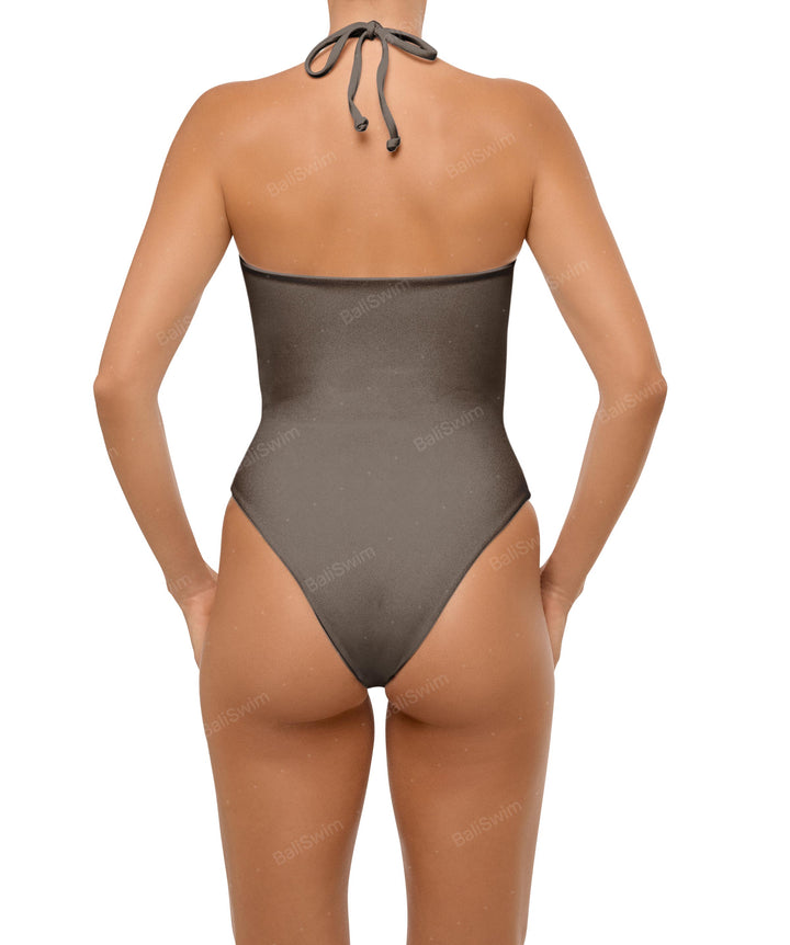BSWS-S59 Asymmetric Cutout Halter One Piece
