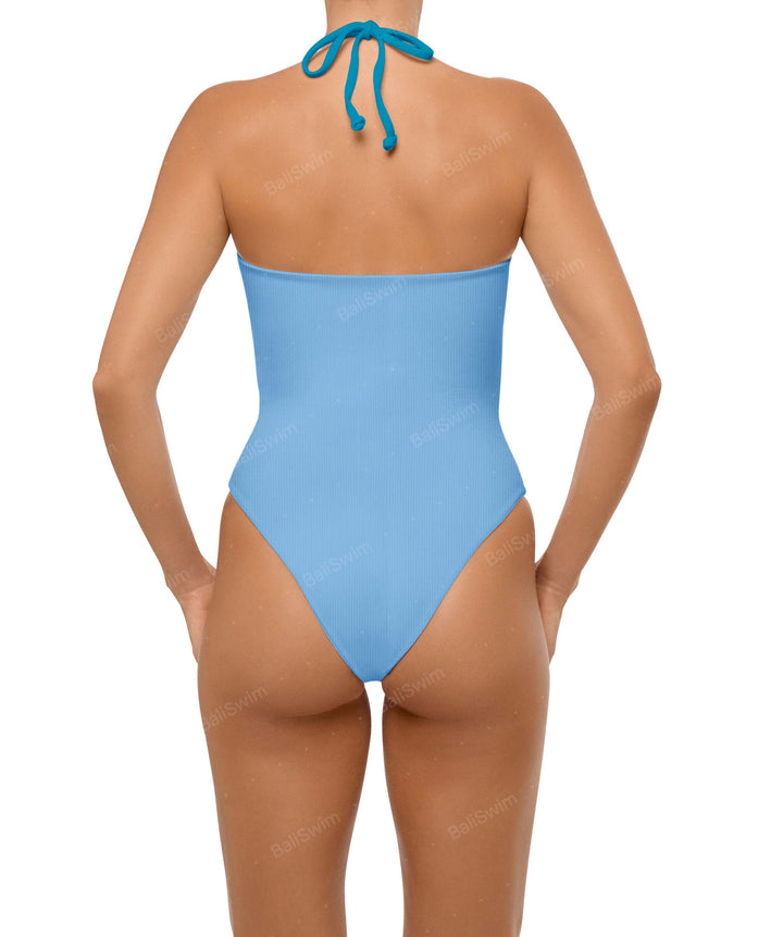 BSWS-S59 Asymmetric Cutout Halter One Piece