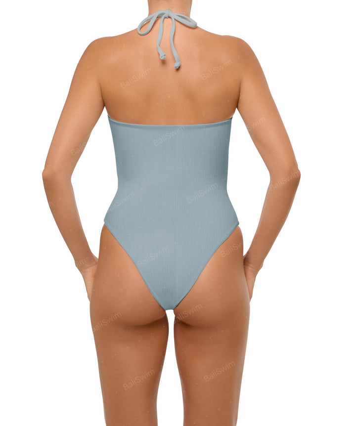 BSWS-S59 Asymmetric Cutout Halter One Piece