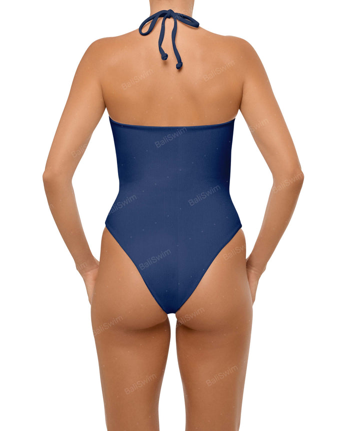 BSWS-S59 Asymmetric Cutout Halter One Piece