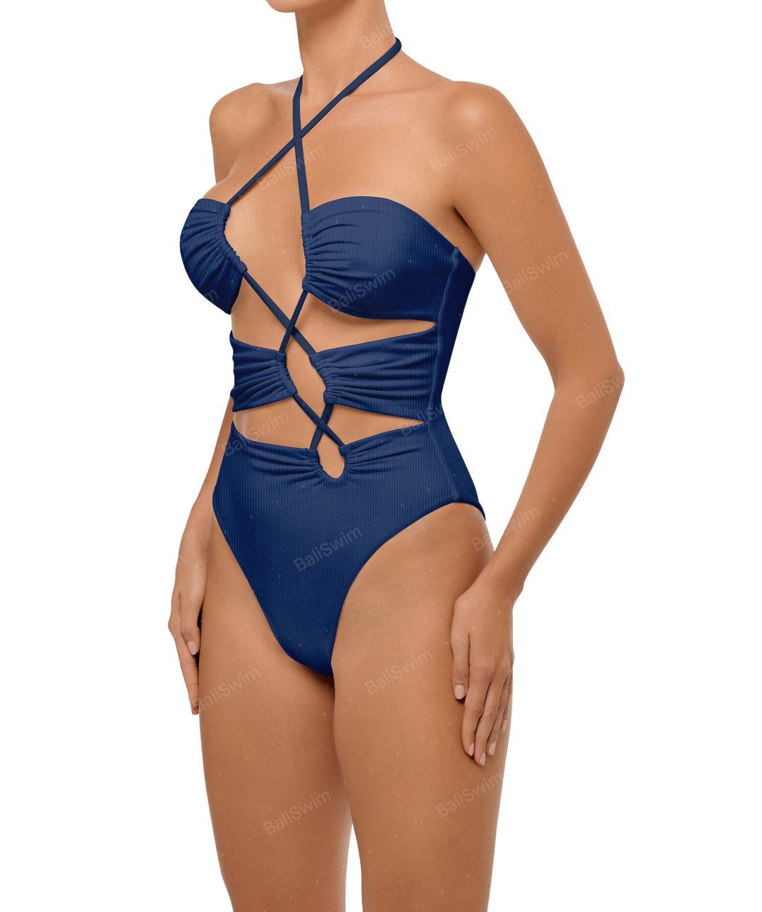 BSWS-S59 Asymmetric Cutout Halter One Piece