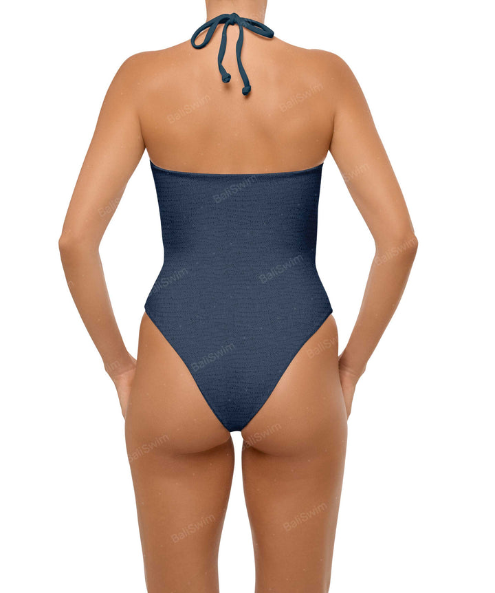 BSWS-S59 Asymmetric Cutout Halter One Piece