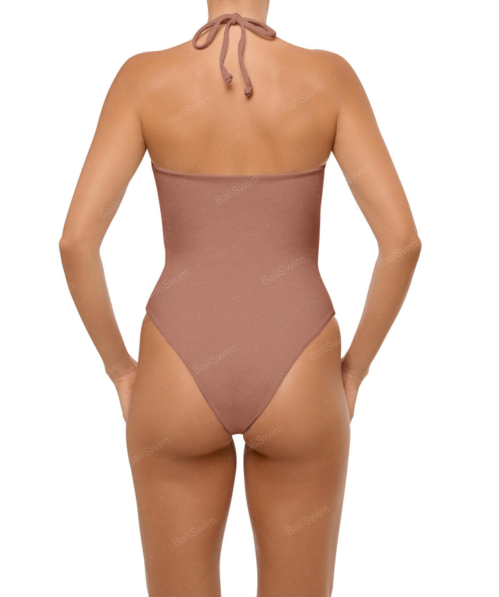 BSWS-S59 Asymmetric Cutout Halter One Piece