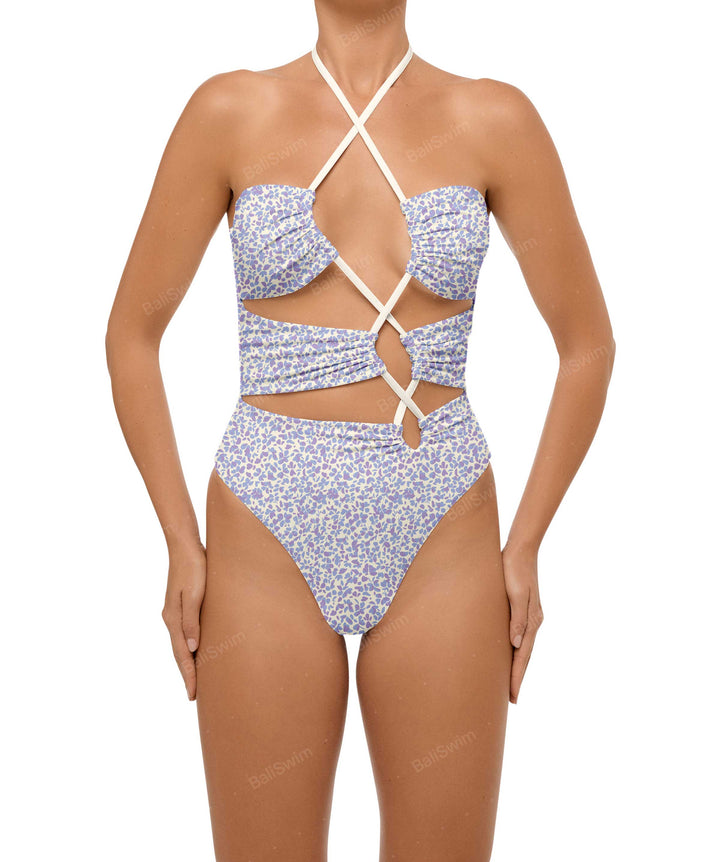 BSWS-S59 Asymmetric Cutout Halter One Piece
