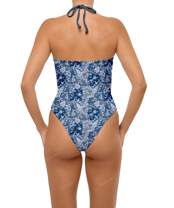 BSWS-S59 Asymmetric Cutout Halter One Piece