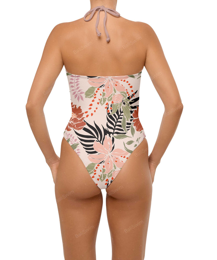 BSWS-S59 Asymmetric Cutout Halter One Piece